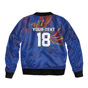 Haiti Heritage Football 2026 Custom Sleeve Zip Bomber Jacket Hispaniolan Trogon Bird