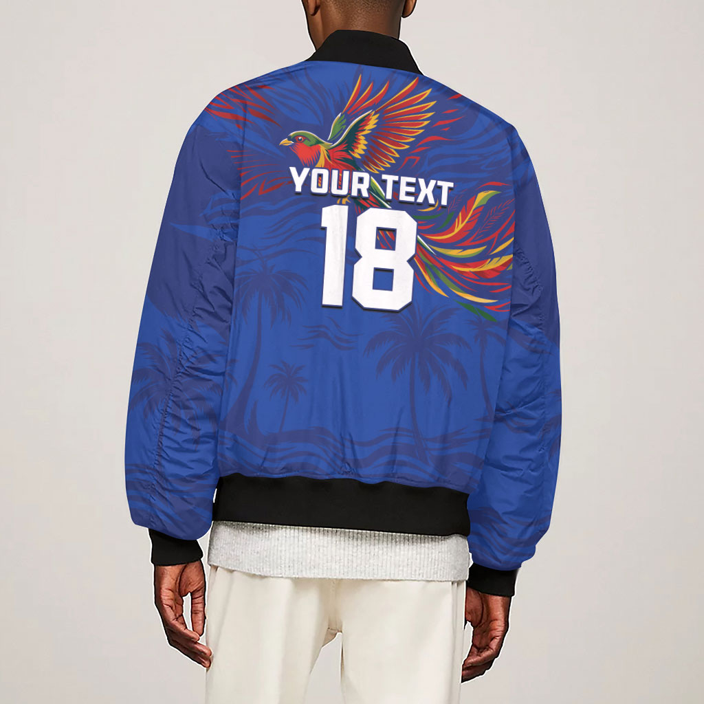 Haiti Heritage Football 2026 Custom Sleeve Zip Bomber Jacket Hispaniolan Trogon Bird