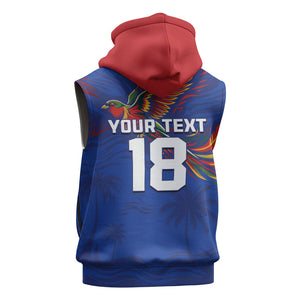 Haiti Heritage Football 2026 Custom Sleeveless Zip Hoodie Hispaniolan Trogon Bird