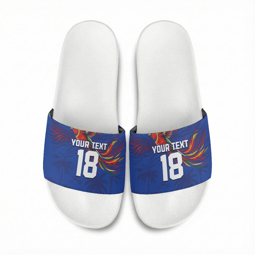 Haiti Heritage Football 2026 Custom Slide Sandals Hispaniolan Trogon Bird
