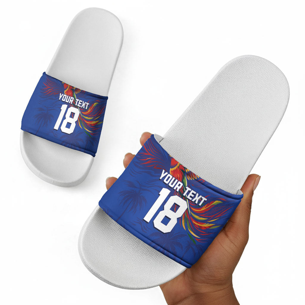 Haiti Heritage Football 2026 Custom Slide Sandals Hispaniolan Trogon Bird