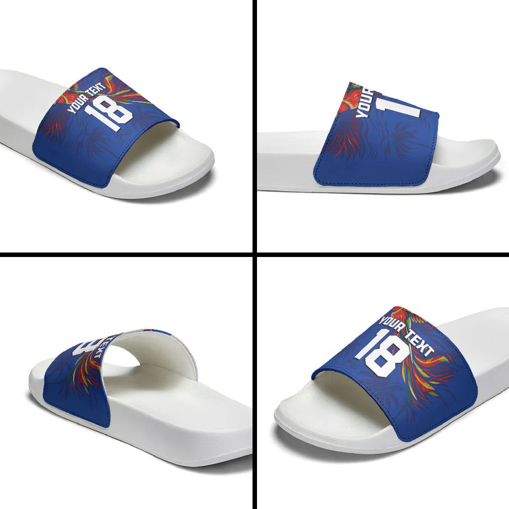 Haiti Heritage Football 2026 Custom Slide Sandals Hispaniolan Trogon Bird