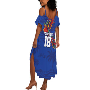 Haiti Heritage Football 2026 Custom Summer Maxi Dress Hispaniolan Trogon Bird