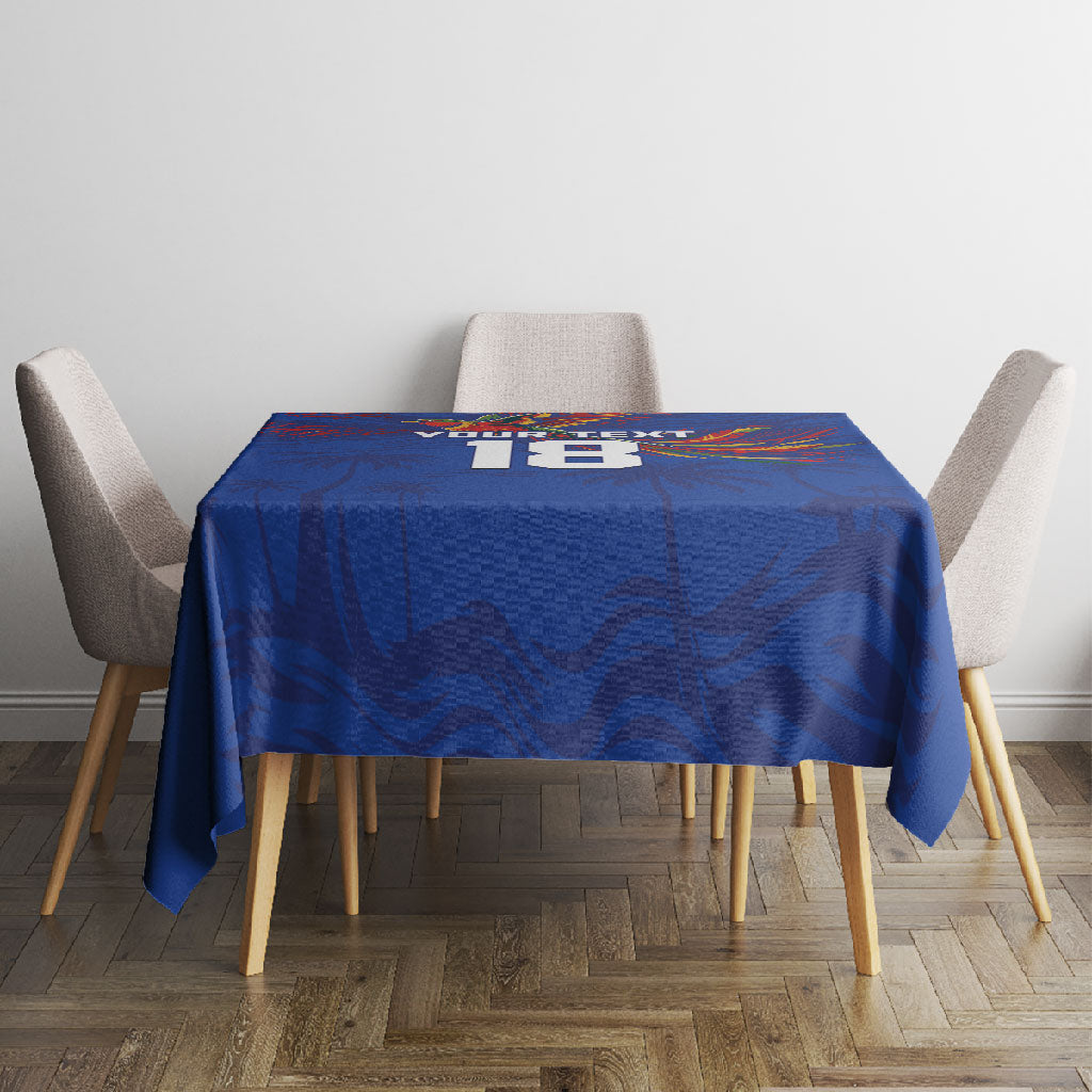 Haiti Heritage Football 2026 Custom Tablecloth Hispaniolan Trogon Bird