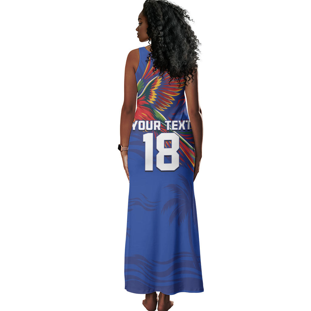 Haiti Heritage Football 2026 Custom Tank Maxi Dress Hispaniolan Trogon Bird