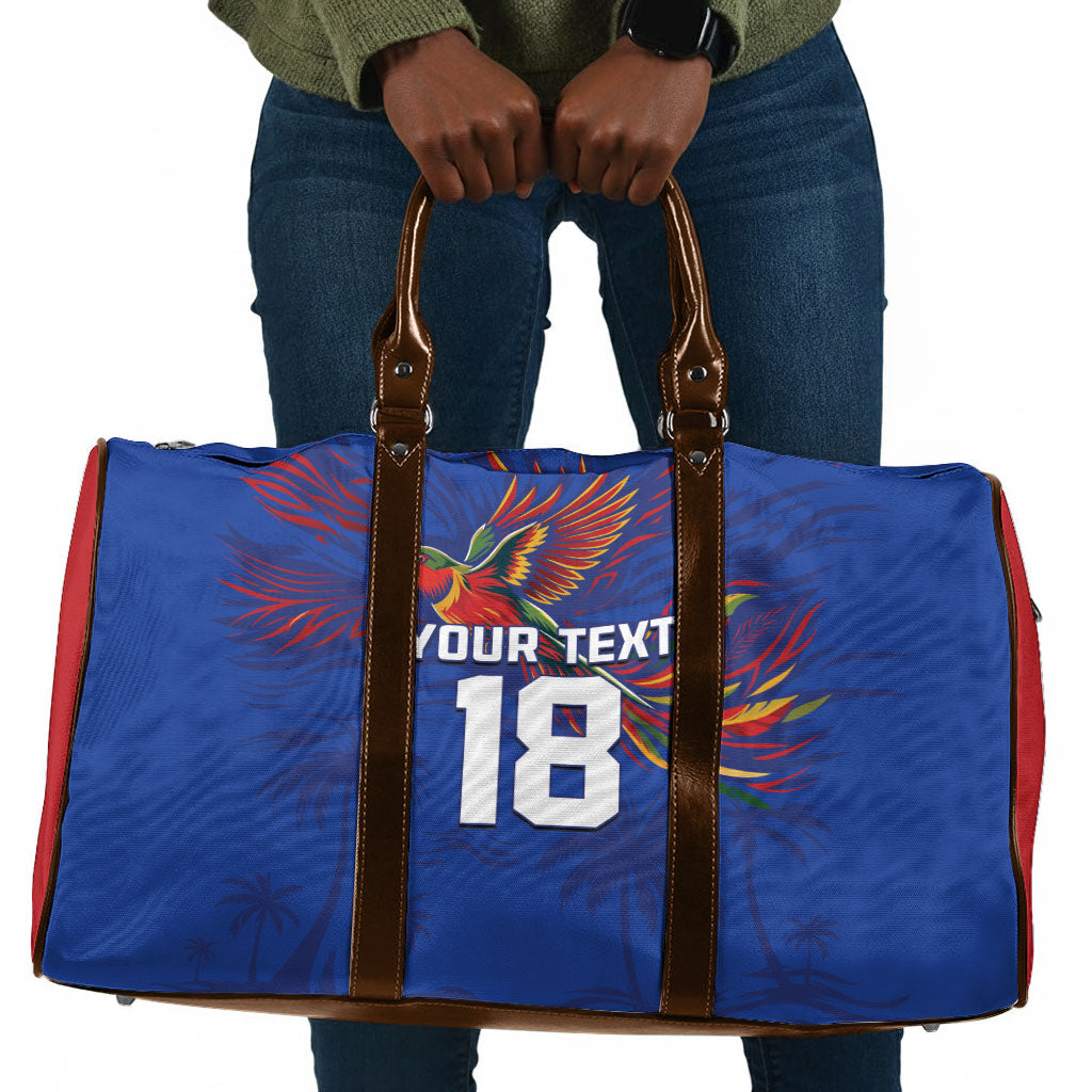 Haiti Heritage Football 2026 Custom Travel Bag Hispaniolan Trogon Bird