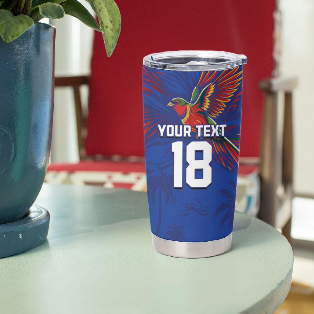 Haiti Heritage Football 2026 Custom Tumbler Cup Hispaniolan Trogon Bird