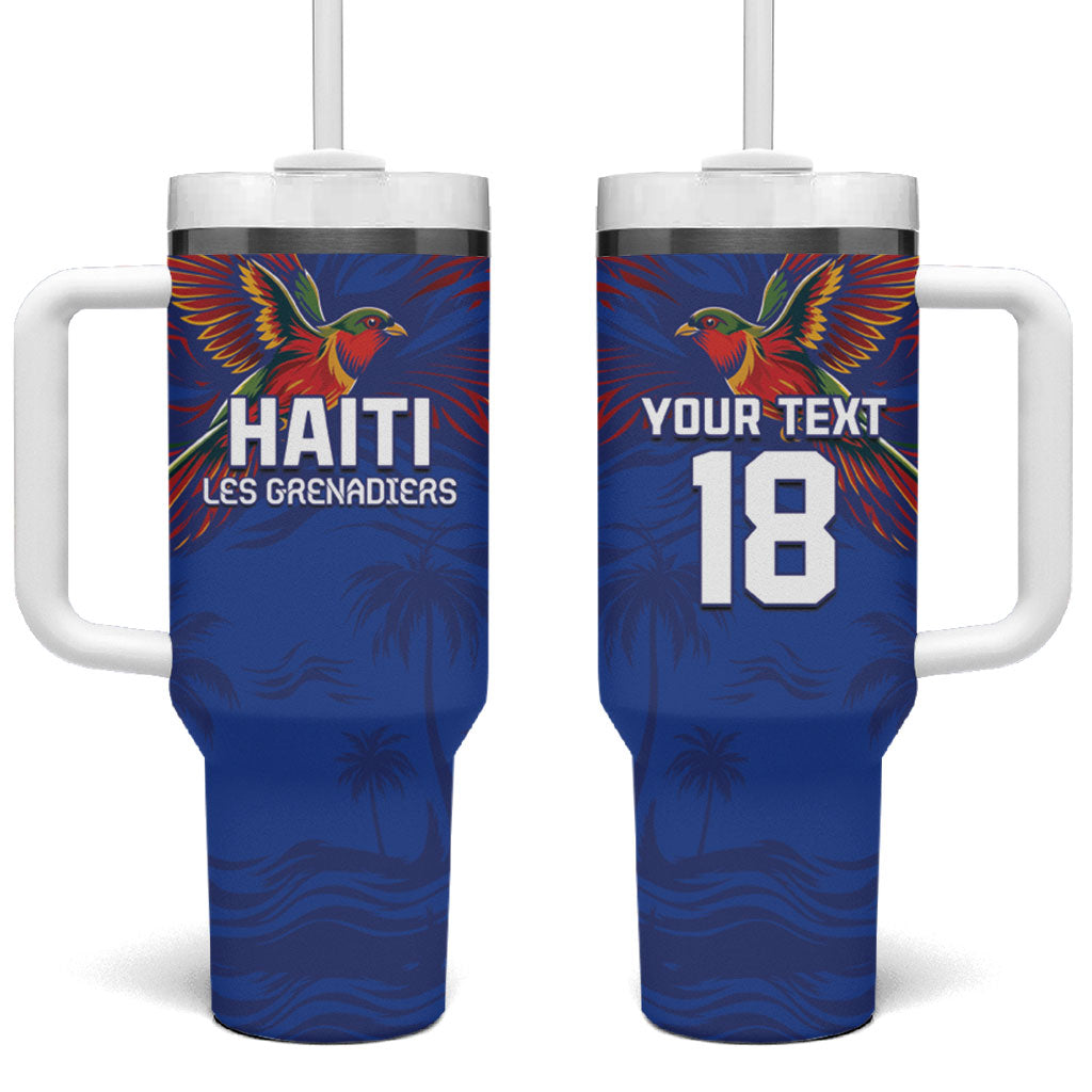 Haiti Heritage Football 2026 Custom Tumbler With Handle Hispaniolan Trogon Bird