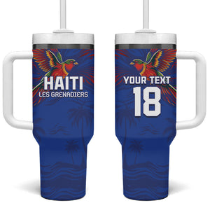Haiti Heritage Football 2026 Custom Tumbler With Handle Hispaniolan Trogon Bird