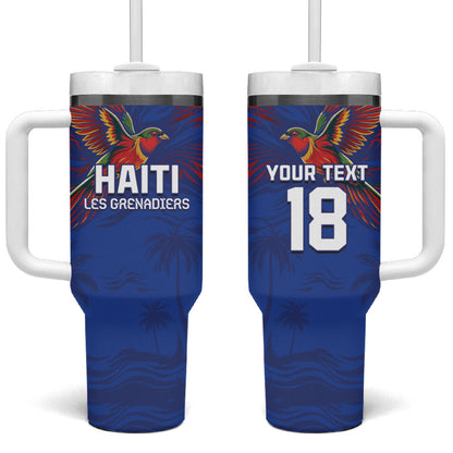 Haiti Heritage Football 2026 Custom Tumbler With Handle Hispaniolan Trogon Bird