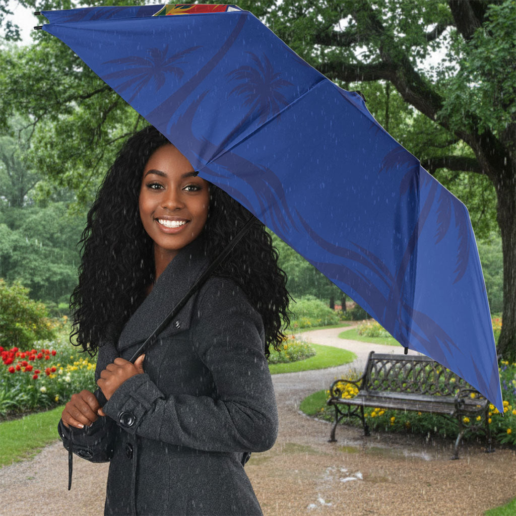 Haiti Heritage Football 2026 Custom Umbrella Hispaniolan Trogon Bird