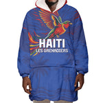 Haiti Heritage Football 2026 Custom Wearable Blanket Hoodie Hispaniolan Trogon Bird