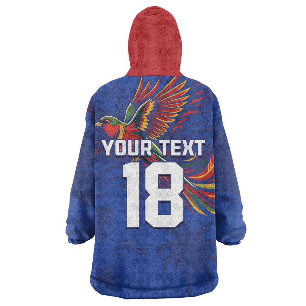 Haiti Heritage Football 2026 Custom Wearable Blanket Hoodie Hispaniolan Trogon Bird