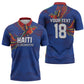 Haiti Heritage Football 2026 Custom Zipper Polo Shirt Hispaniolan Trogon Bird