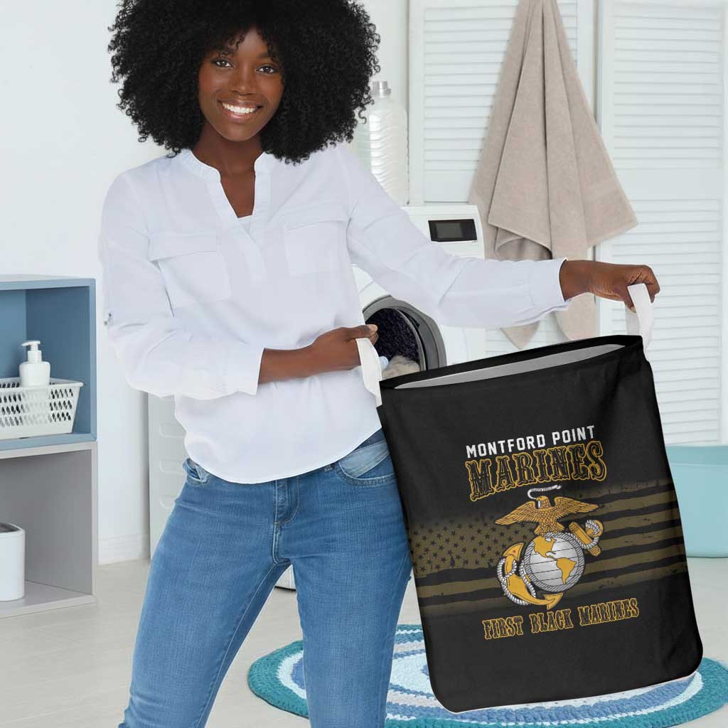 Honoring First Black Marines Laundry Basket The Montford Point Heroes - African Pride