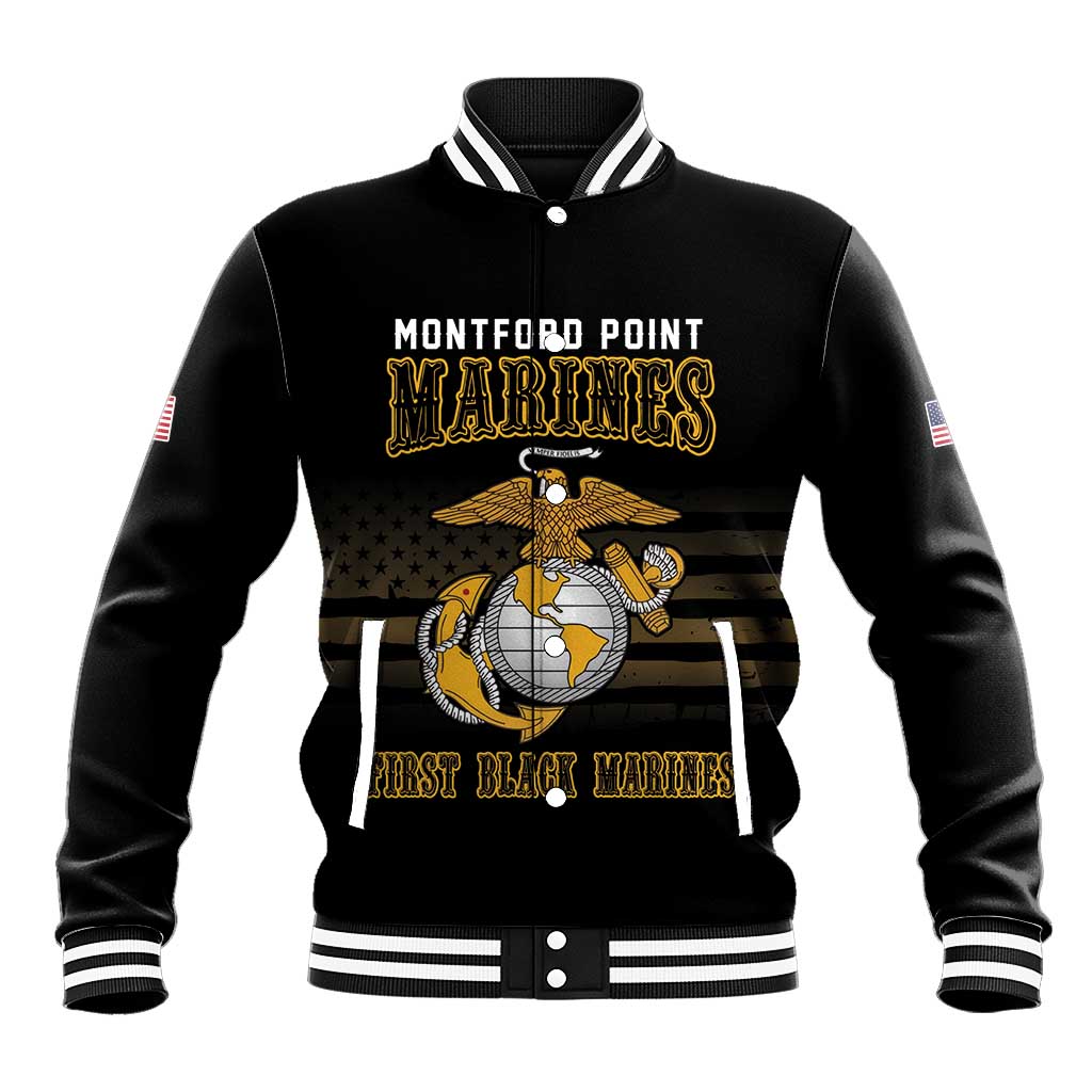 Honoring First Black Marines Baseball Jacket The Montford Point Heroes - African Pride