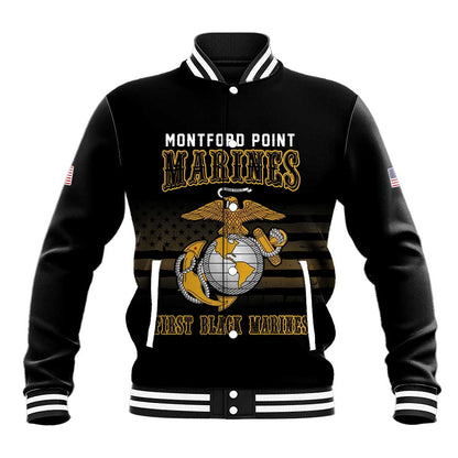 Honoring First Black Marines Baseball Jacket The Montford Point Heroes - African Pride