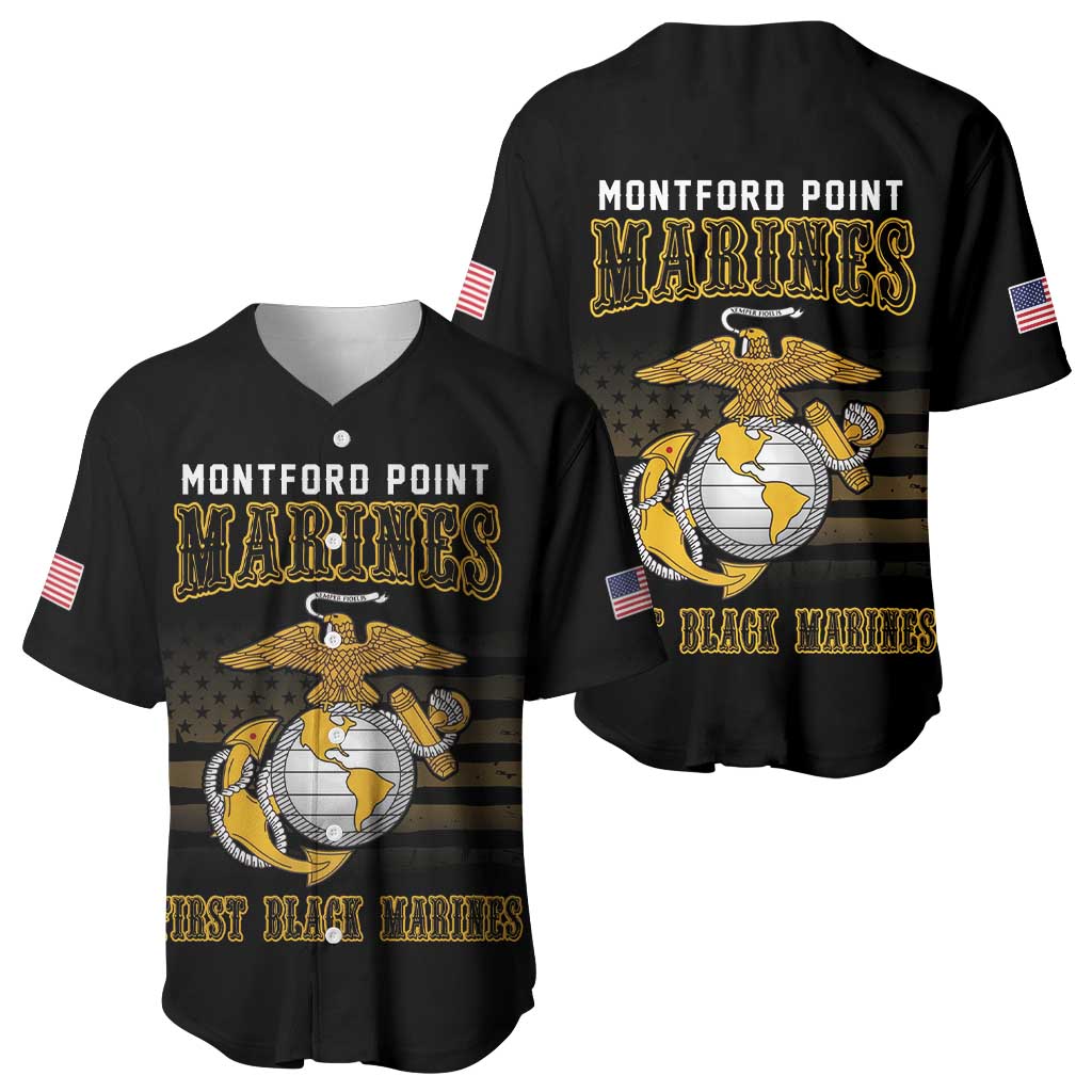 Honoring First Black Marines Baseball Jersey The Montford Point Heroes LT18