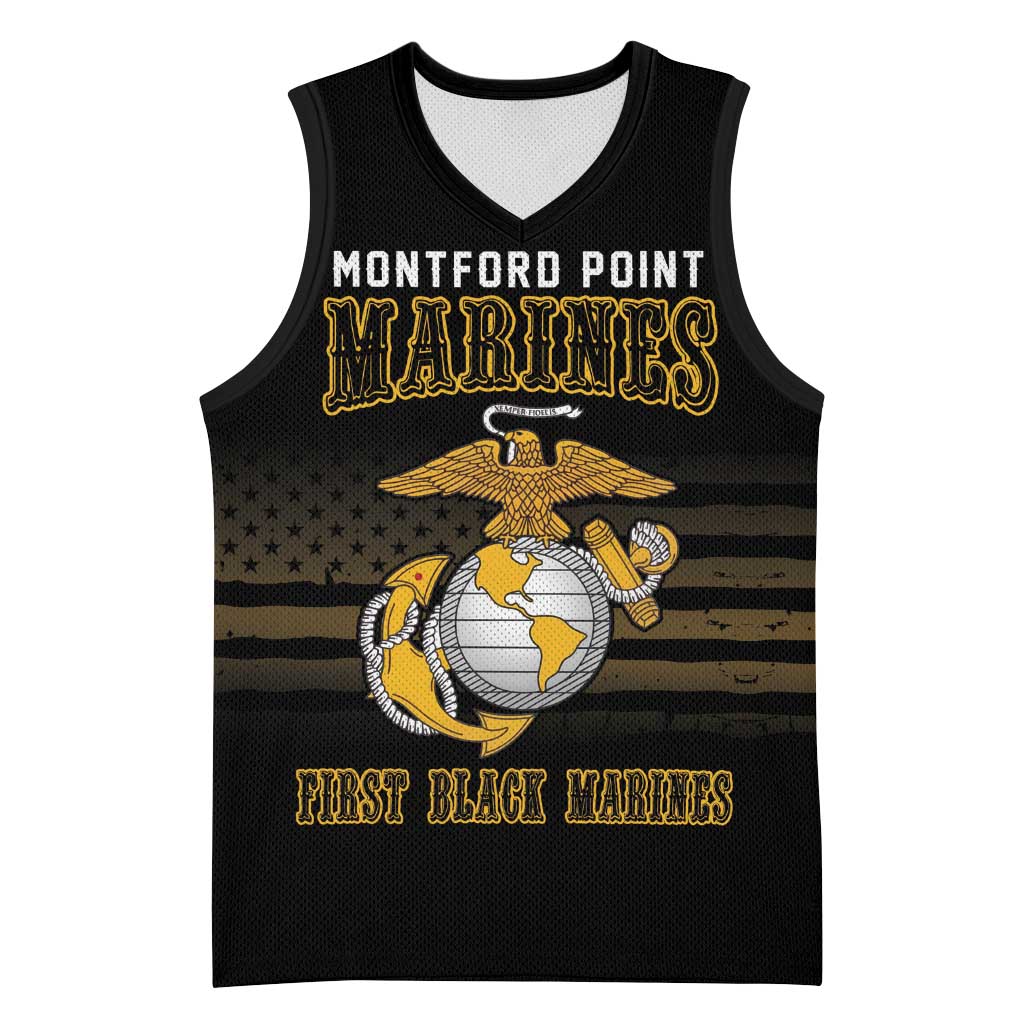 Honoring First Black Marines Basketball Jersey The Montford Point Heroes - African Pride