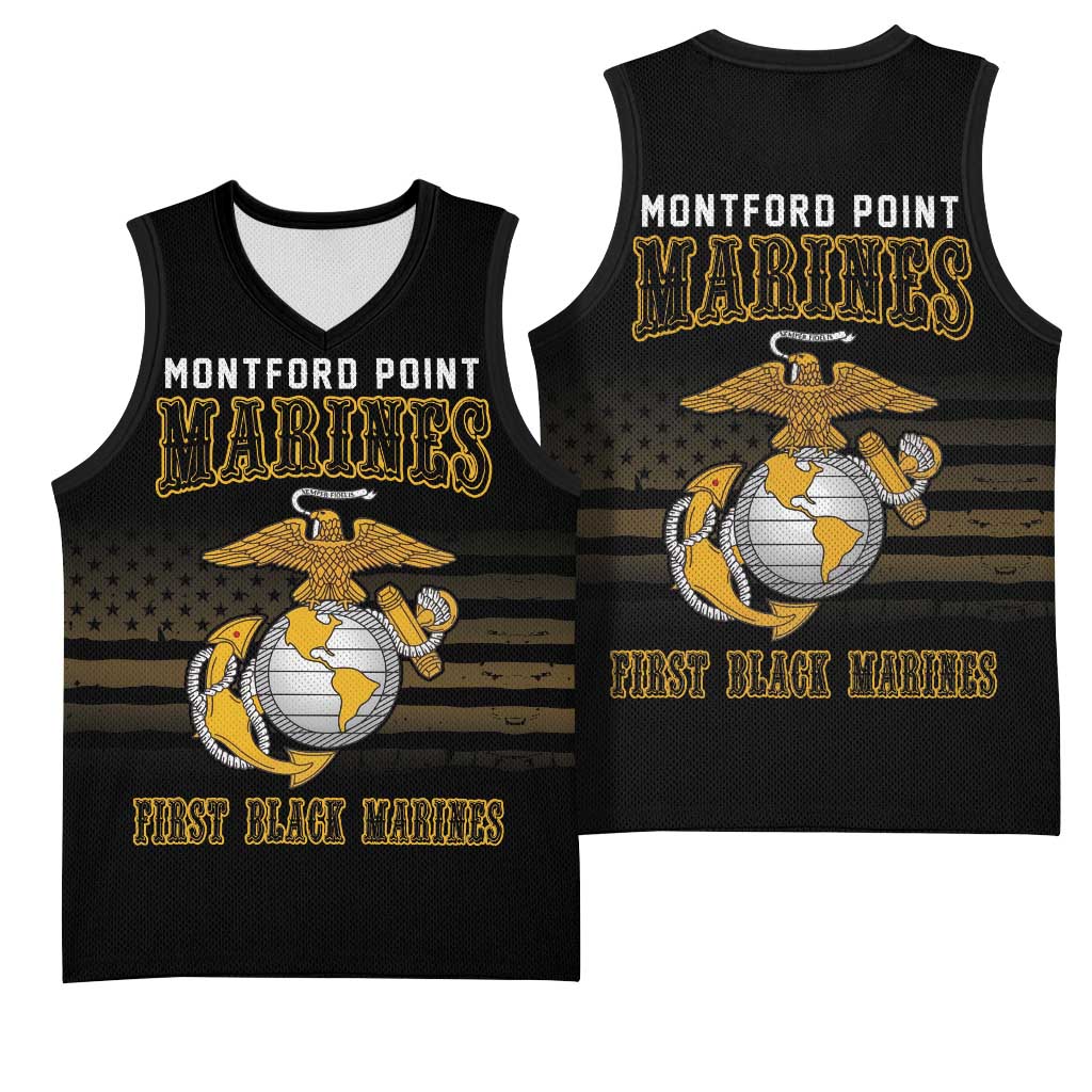Honoring First Black Marines Basketball Jersey The Montford Point Heroes - African Pride