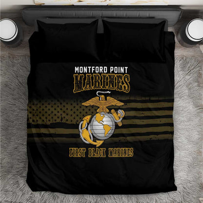 Honoring First Black Marines Bedding Set The Montford Point Heroes - African Pride