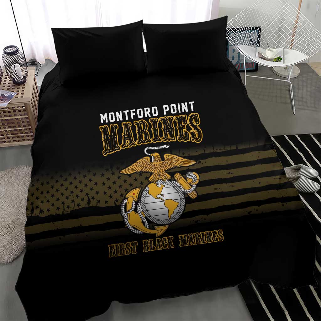 Honoring First Black Marines Bedding Set The Montford Point Heroes - African Pride