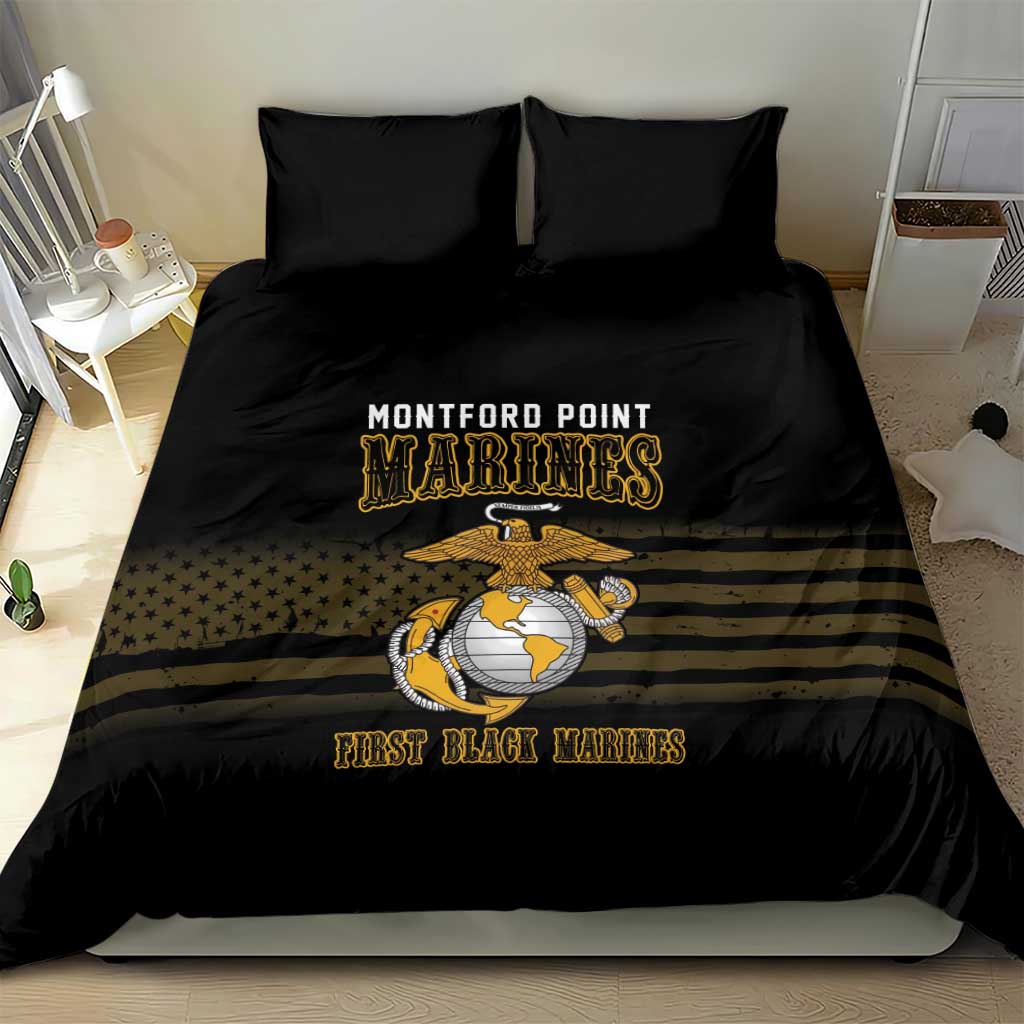 Honoring First Black Marines Bedding Set The Montford Point Heroes - African Pride
