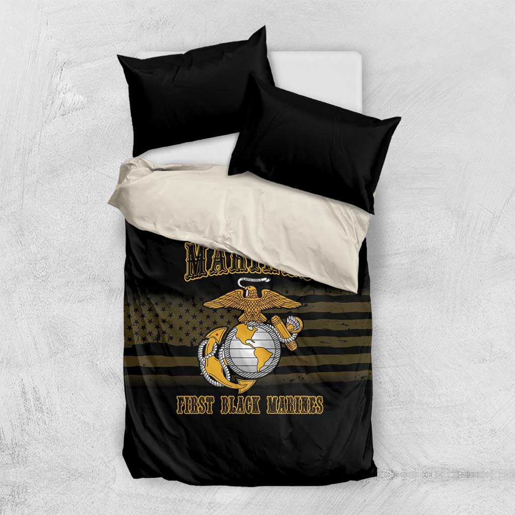 Honoring First Black Marines Bedding Set The Montford Point Heroes - African Pride
