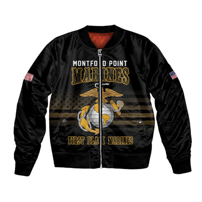 Honoring First Black Marines Bomber Jacket The Montford Point Heroes - African Pride