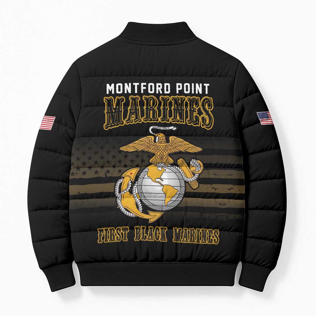 Honoring First Black Marines Bomber Puffer Jacket The Montford Point Heroes