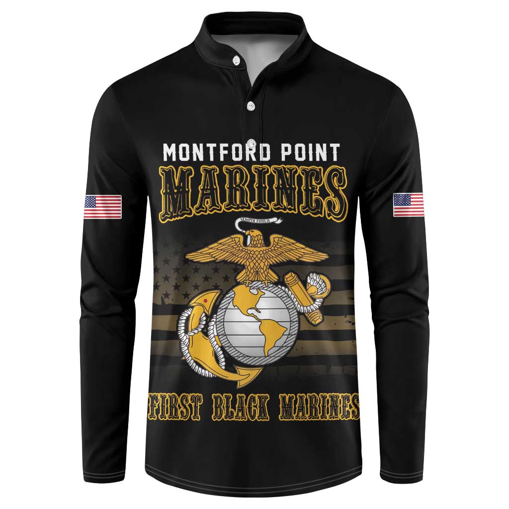 Honoring First Black Marines Button Sweatshirt The Montford Point Heroes