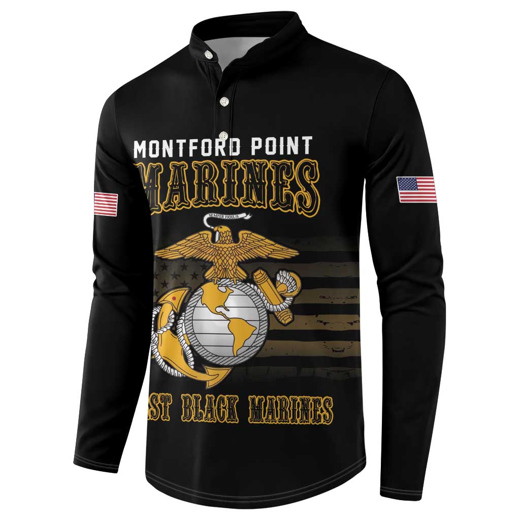 Honoring First Black Marines Button Sweatshirt The Montford Point Heroes