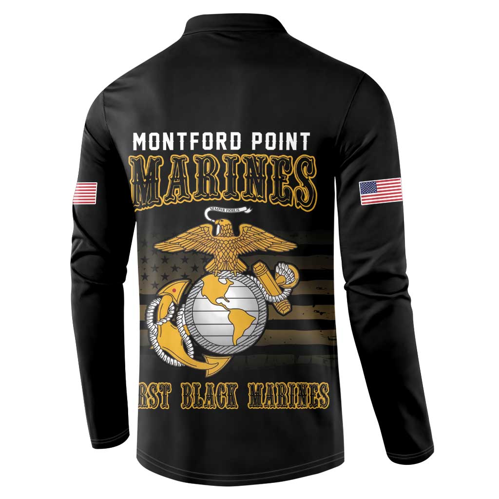 Honoring First Black Marines Button Sweatshirt The Montford Point Heroes
