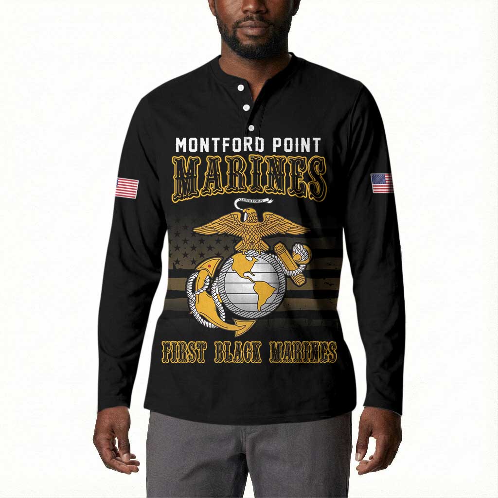 Honoring First Black Marines Button Sweatshirt The Montford Point Heroes