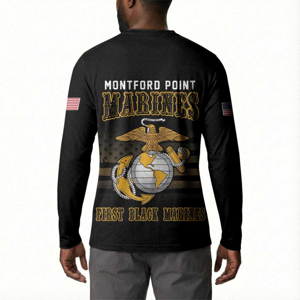 Honoring First Black Marines Button Sweatshirt The Montford Point Heroes