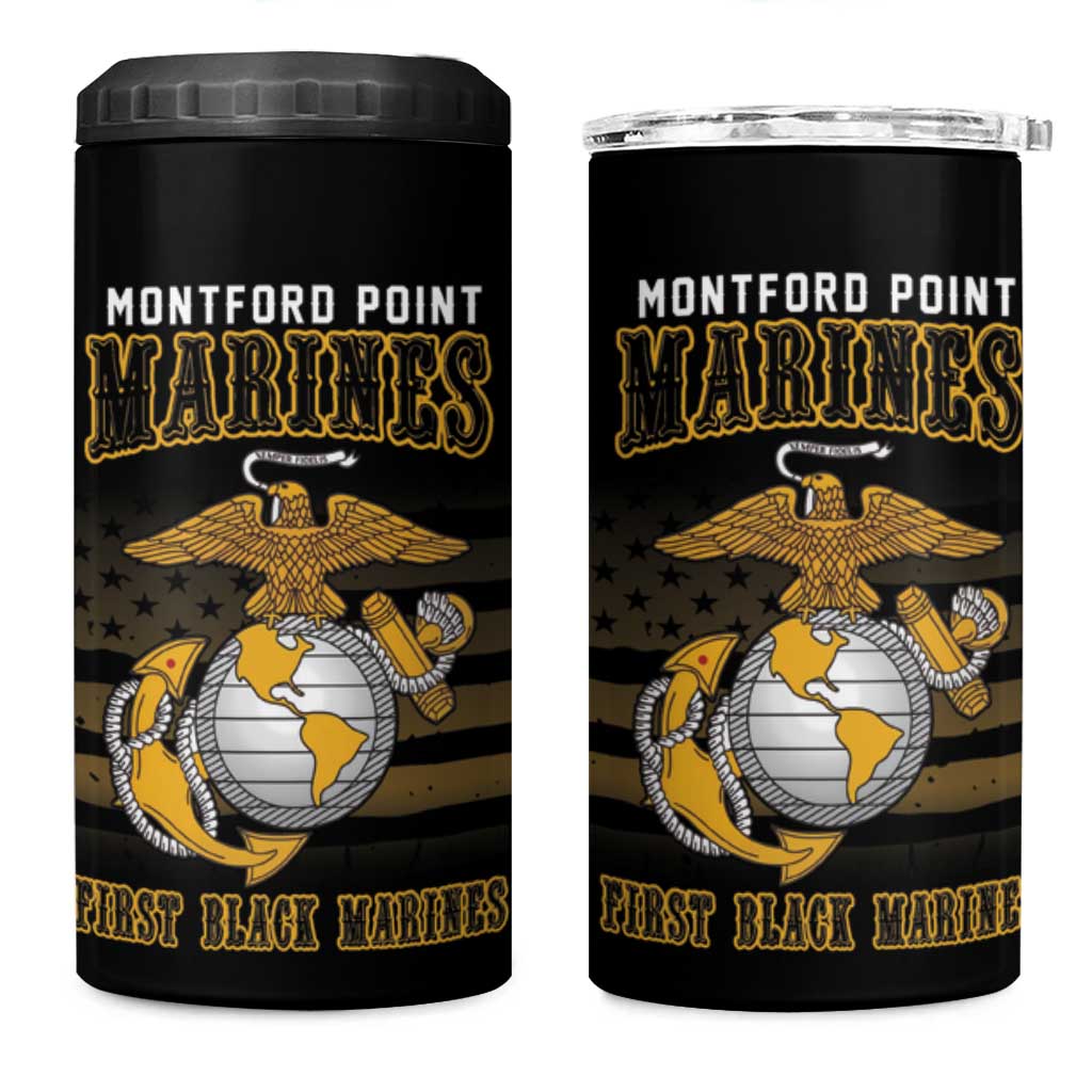Honoring First Black Marines 4 in 1 Can Cooler Tumbler The Montford Point Heroes - African Pride