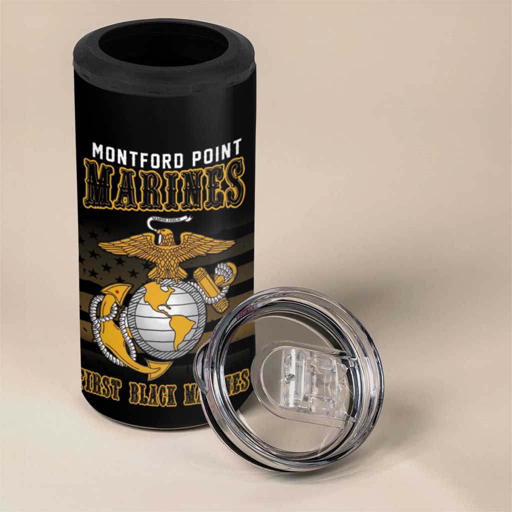 Honoring First Black Marines 4 in 1 Can Cooler Tumbler The Montford Point Heroes - African Pride
