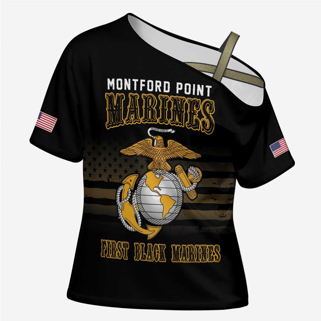 Honoring First Black Marines Cross Shoulder Shirt The Montford Point Heroes