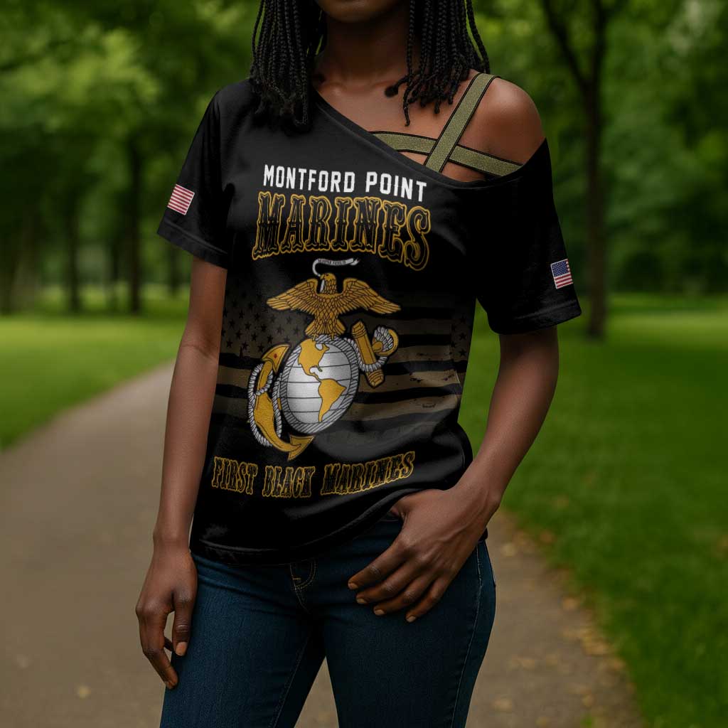 Honoring First Black Marines Cross Shoulder Shirt The Montford Point Heroes