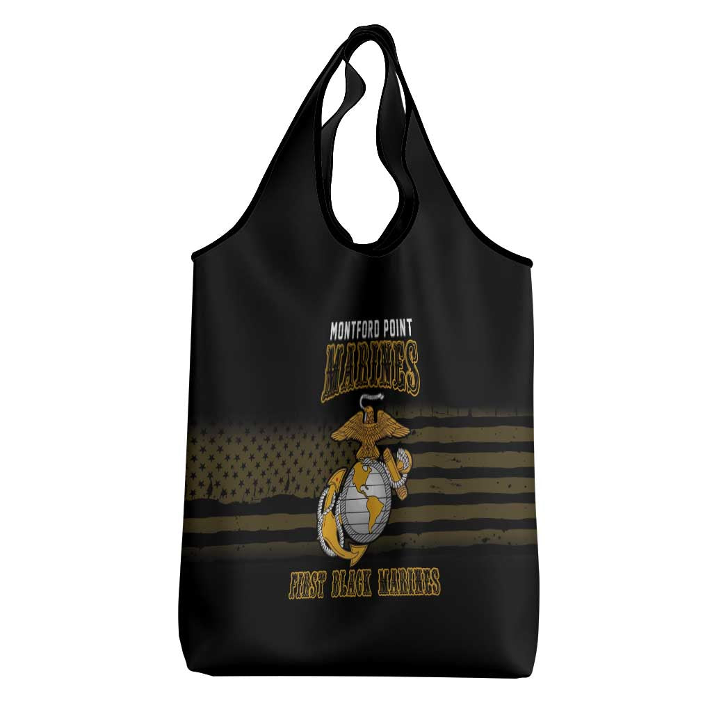 Honoring First Black Marines Grocery Bag The Montford Point Heroes - African Pride