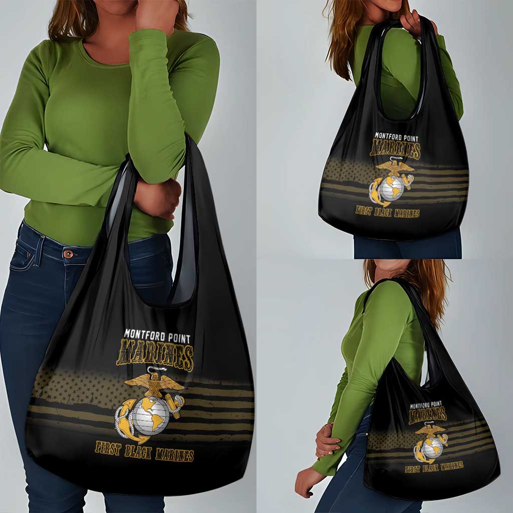 Honoring First Black Marines Grocery Bag The Montford Point Heroes - African Pride