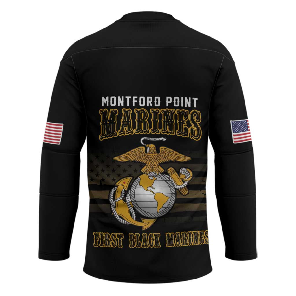 Honoring First Black Marines Hockey Jersey The Montford Point Heroes