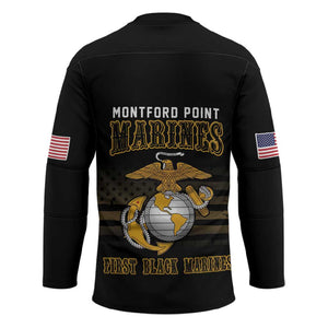 Honoring First Black Marines Hockey Jersey The Montford Point Heroes
