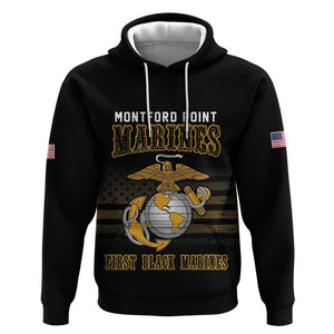 Honoring First Black Marines Hoodie The Montford Point Heroes - African Pride