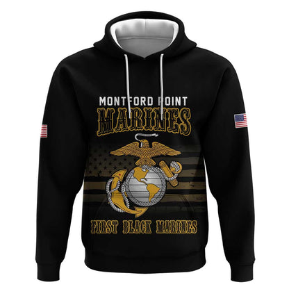 Honoring First Black Marines Hoodie The Montford Point Heroes - African Pride