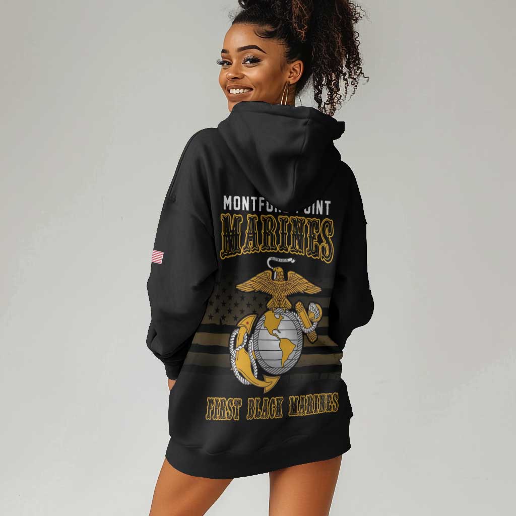 Honoring First Black Marines Hoodie Dress The Montford Point Heroes - African Pride