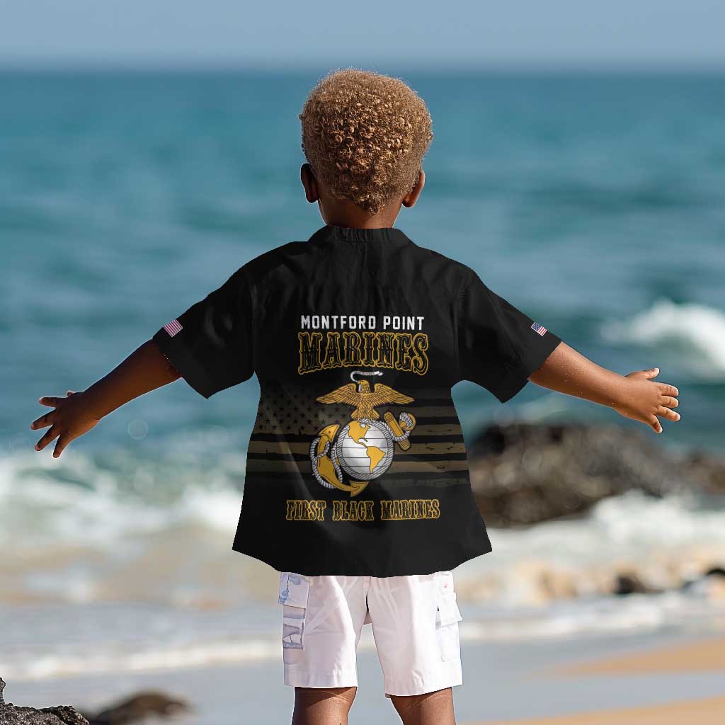 Honoring First Black Marines Kid Hawaiian Shirt The Montford Point Heroes - African Pride