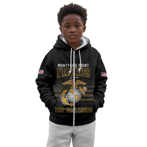 Honoring First Black Marines Kid Hoodie The Montford Point Heroes - African Pride