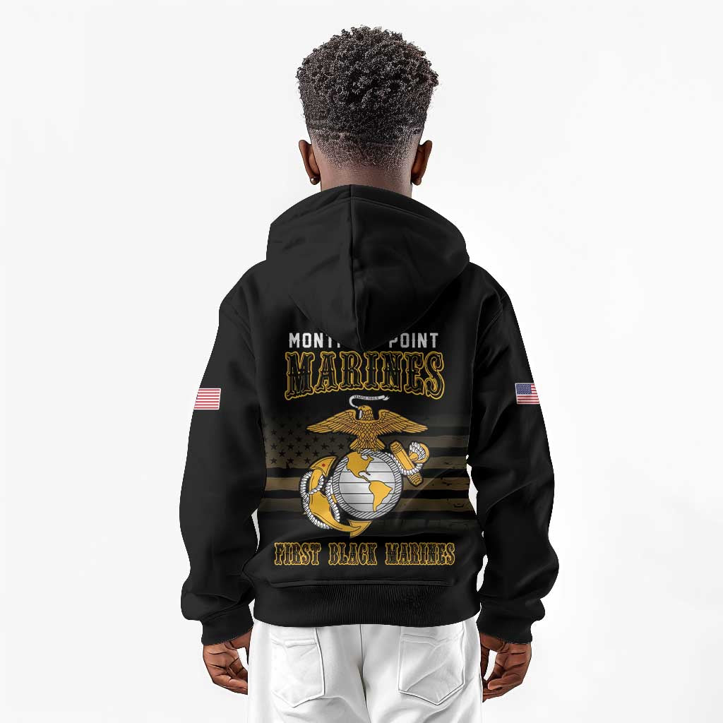 Honoring First Black Marines Kid Hoodie The Montford Point Heroes - African Pride