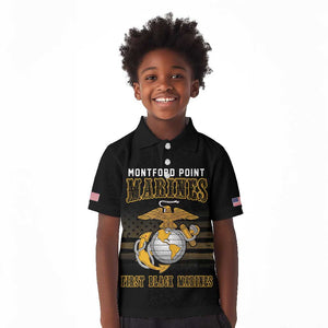 Honoring First Black Marines Kid Polo Shirt The Montford Point Heroes - African Pride